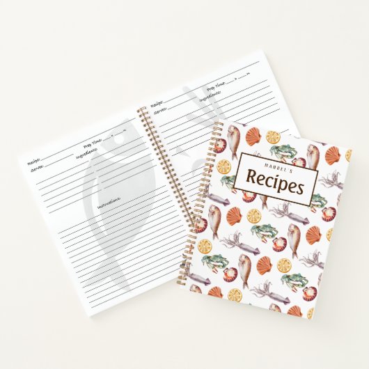 Frische Meeresfrüchte - individuelles Rezept Buch (Innenseite)