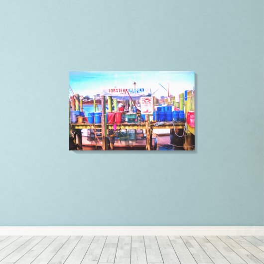 Frische Meeresfrüchte Leinwanddruck (Insitu (Holzboden))