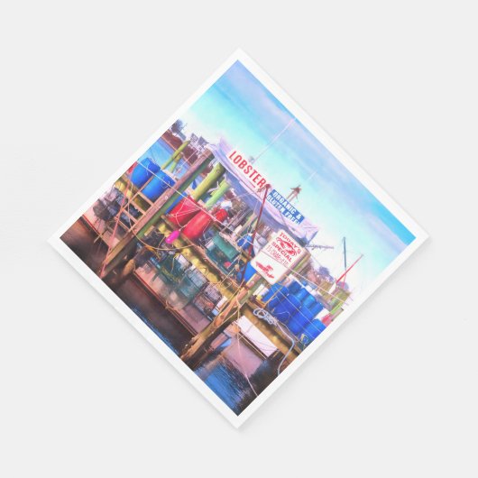 Frische Meeresfrüchte Serviette (Ecke)