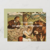 Frische Milch direkt vom Bauernhof Postkarte (Vorne/Hinten)