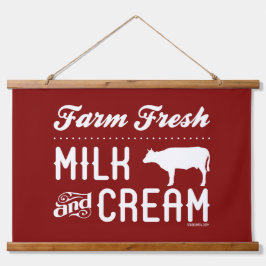 FRISCHE MILCH WANDTEPPICH MIT HOLZRAHMEN