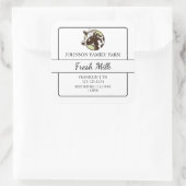 Frische Milchmarkierung Quadratischer Aufkleber (Tasche)
