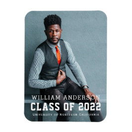 Frische Minimalistische Foto Blue Abschluss Ankünd Magnet