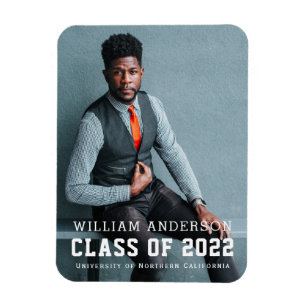 Frische Minimalistische Foto Blue Abschluss Ankünd Magnet