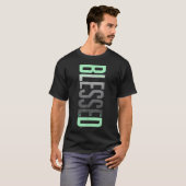 Frische Minze Grün Grau T-Shirt (Vorne ganz)