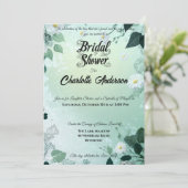 Frische Minze und weißes Daisy-Brautparty Einladung (Stehend Vorderseite)