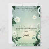 Frische Minze und weißes Daisy-Brautparty Einladung (Rückseite)