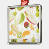 Frische Mischfrucht mit Apfel u. Orangensaft Ornament Aus Metall (Links)