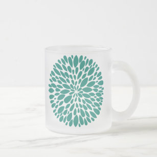 Frische moderne abstrakte Chrysantheme-Glas-Tasse Mattglastasse