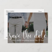 Frische, moderne Foto Typografie 30 Save the Date Ankündigungspostkarte (Vorne/Hinten)