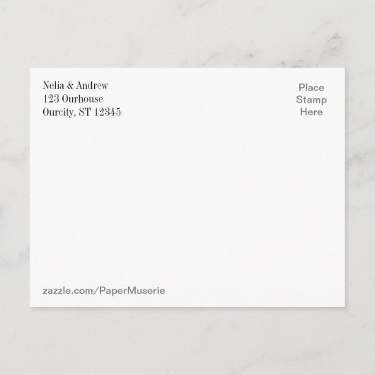 Frische, moderne Foto Typografie 30 Save the Date Ankündigungspostkarte (Rückseite)