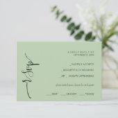 Frische, moderne Olivenöle Grün RSVP Karte (Stehend Vorderseite)