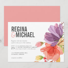 Frische moderne Wildblumen Einladung