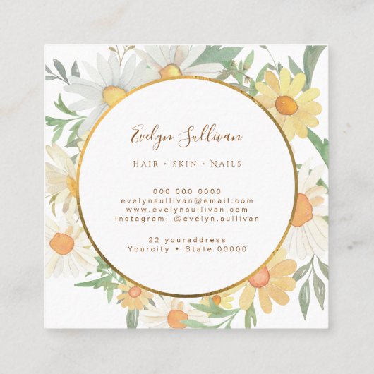 Frische Molkereien und Goldkartentabelle Quadratische Visitenkarte (Rückseite)