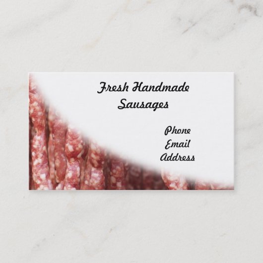 Frische natürliche Würste Visitenkarte (Vorderseite)