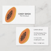 FRISCHE OBST: Papaya-illustriert Visitenkarte (Vorne/Hinten)