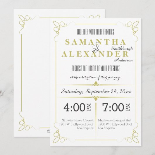 Frische Olivenbäume Einladung (Vorne/Hinten)