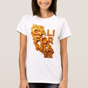 Frische Orange KALIFORNIEN Druck T-Shirt