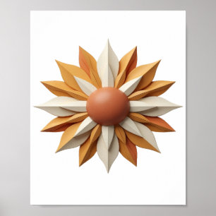 Frische Orange ORANGE UND WEISSE BLUME Modernes De Poster