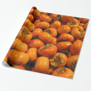 Frische orange Persimone-Früchte Geschenkpapier