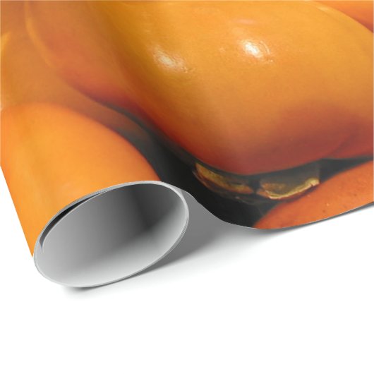 Frische orange Persimone-Früchte Geschenkpapier (Rolleneckpunkt)