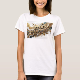 Frische Orange STOP STARING Slogan T-Shirt