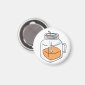 Frische-Orangen-Saft-Mason-Glas-Geschenk Magnet (Vorderseite/Rückseite)