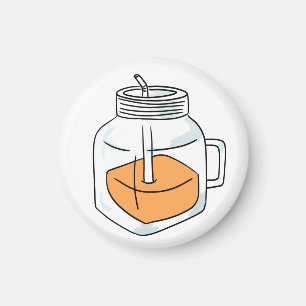Frische-Orangen-Saft-Mason-Glas-Geschenk Magnet