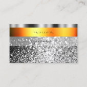 Frische Orangen- und Silberfesseln Glitzer Elegant Visitenkarte (Vorderseite)
