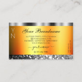 Frische Orangensilber, glühender Glitzer und Monog Visitenkarte (Rückseite)