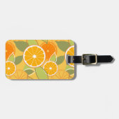 Frische Orangenzitrus Grafisches Muster Gepäckanhänger (Vorderseite horizontal)