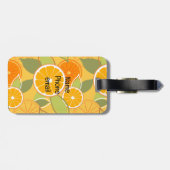 Frische Orangenzitrus Grafisches Muster Gepäckanhänger (Rückseite horizontal)