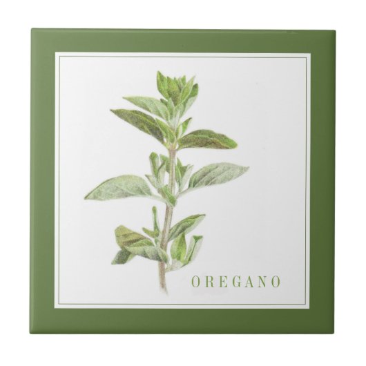 FRISCHE OREGANO 4.25 Keramik Tile (+text) Grün Fliese (Vorderseite)