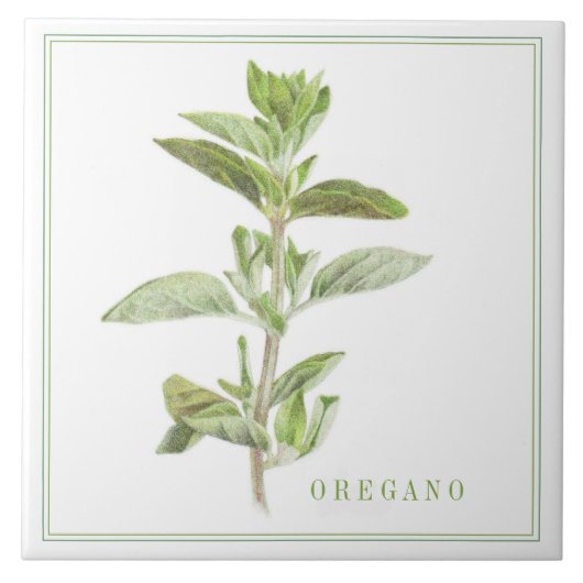 FRISCHE OREGANO 6x6-Keramik-Tile (+text) Fliese (Vorderseite)