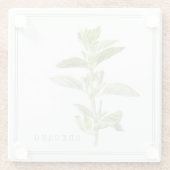 FRISCHE OREGANO Glasgetränkekappe (+Text) Glasuntersetzer (Rückseite)
