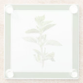 FRISCHE OREGANO Glasgetränkekappe (-text) Grün Glasuntersetzer (Rückseite)