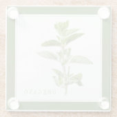FRISCHE OREGANO Glasgetränkekappe (+text) Grün Glasuntersetzer (Rückseite)