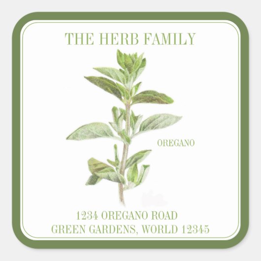 FRISCHE OREGANO Große Umschlag Aufkleber auf dem P (Vorderseite)