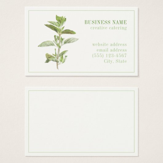 FRISCHE OREGANO Oceana Business Card (Vorne & Hinten)