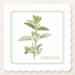FRISCHE OREGANO Scalloped Square Untersetzer (+tex