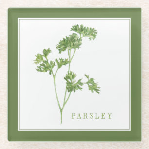 FRISCHE PARSLEY Glas Getränkekappe (+Text) Grün Glasuntersetzer