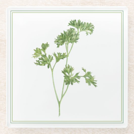 FRISCHE PARSLEY-Glasgetränkekappe (-text) Glasuntersetzer (Vorderseite)