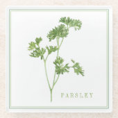 FRISCHE PARSLEY-Glasgetränkekappe (+Text) Glasuntersetzer (Vorderseite)