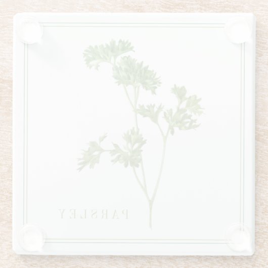 FRISCHE PARSLEY-Glasgetränkekappe (+Text) Glasuntersetzer (Rückseite)
