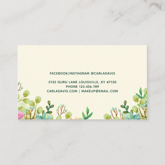 Frische Pasta machen Visitenkarte (Rückseite)