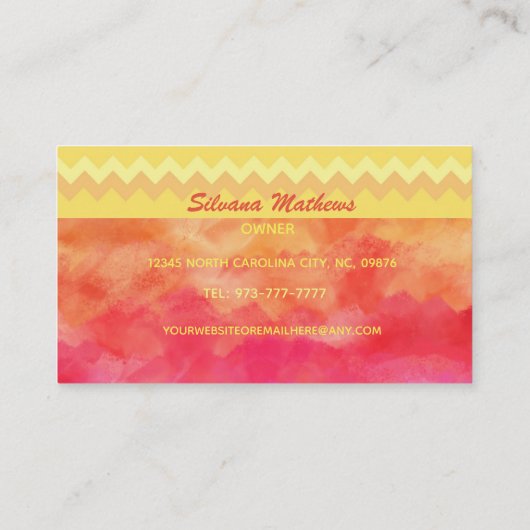 Frische Pasta machen Visitenkarte (Rückseite)