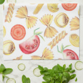 Frische Pasta und Tomatos Mix Geschirrtuch (Gefaltet)