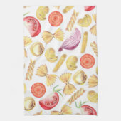 Frische Pasta und Tomatos Mix Geschirrtuch (Vertikal)