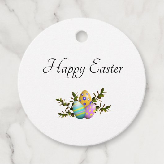Frische Pastell dekorierte Ostereier Geschenkanhänger (Vorderseite)