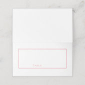 Frische Pastell Rosa und weiße Platzkarte (Außenseite Aufgefaltet)